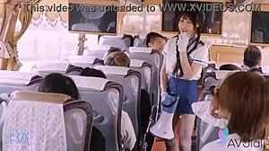Sex on a bus with a hot Asian babe and her big tits